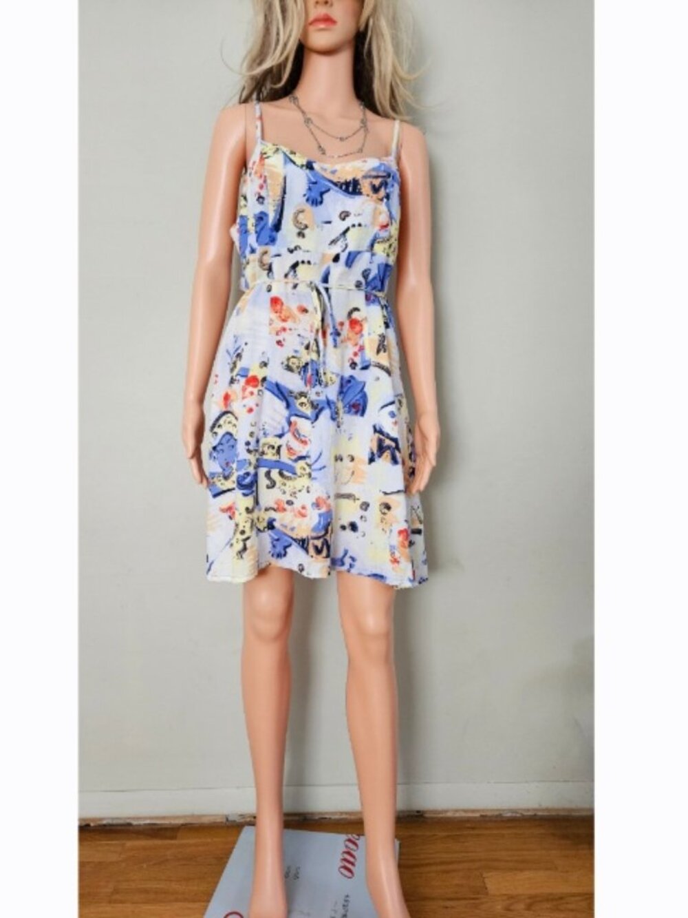 Jams World Hawaiian Floral Sleeveless Stripes Sundress Blue